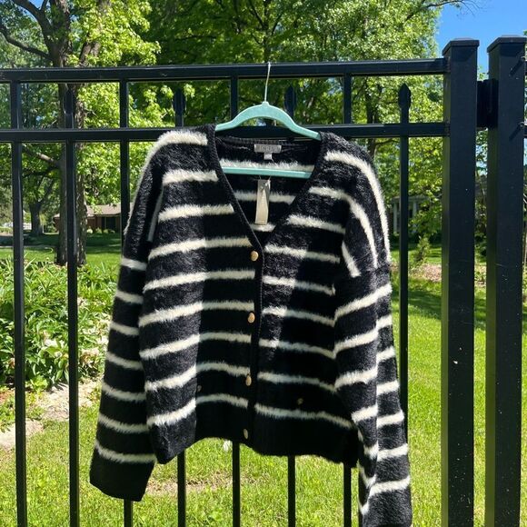 J Crew Striped Brushed Yarn Sweater Lady Jacket NWT - Picture 9 of 14